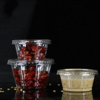 ふたカバーが付いている小型環境に優しいPP透明なプラスチック使い捨て可能なソース コップ サプライヤー